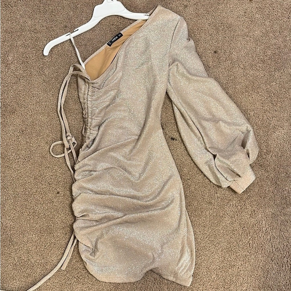 shein one shoulder party dress